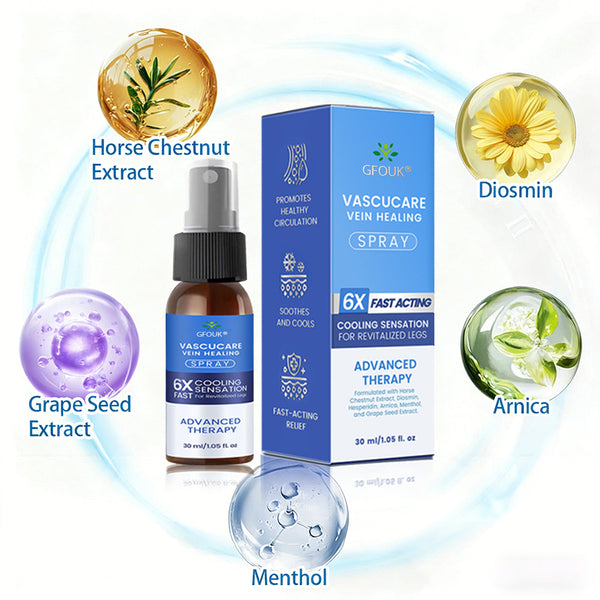 🇺🇸🏆✅🌿GFOUK® VascuCare Vein Healing Spray(Designed for Varicose veins, Spider veins, Deep vein Thrombosis, Chronic venous insufficiency, Venous ulcers, Thrombophlebitis and other venous issues)