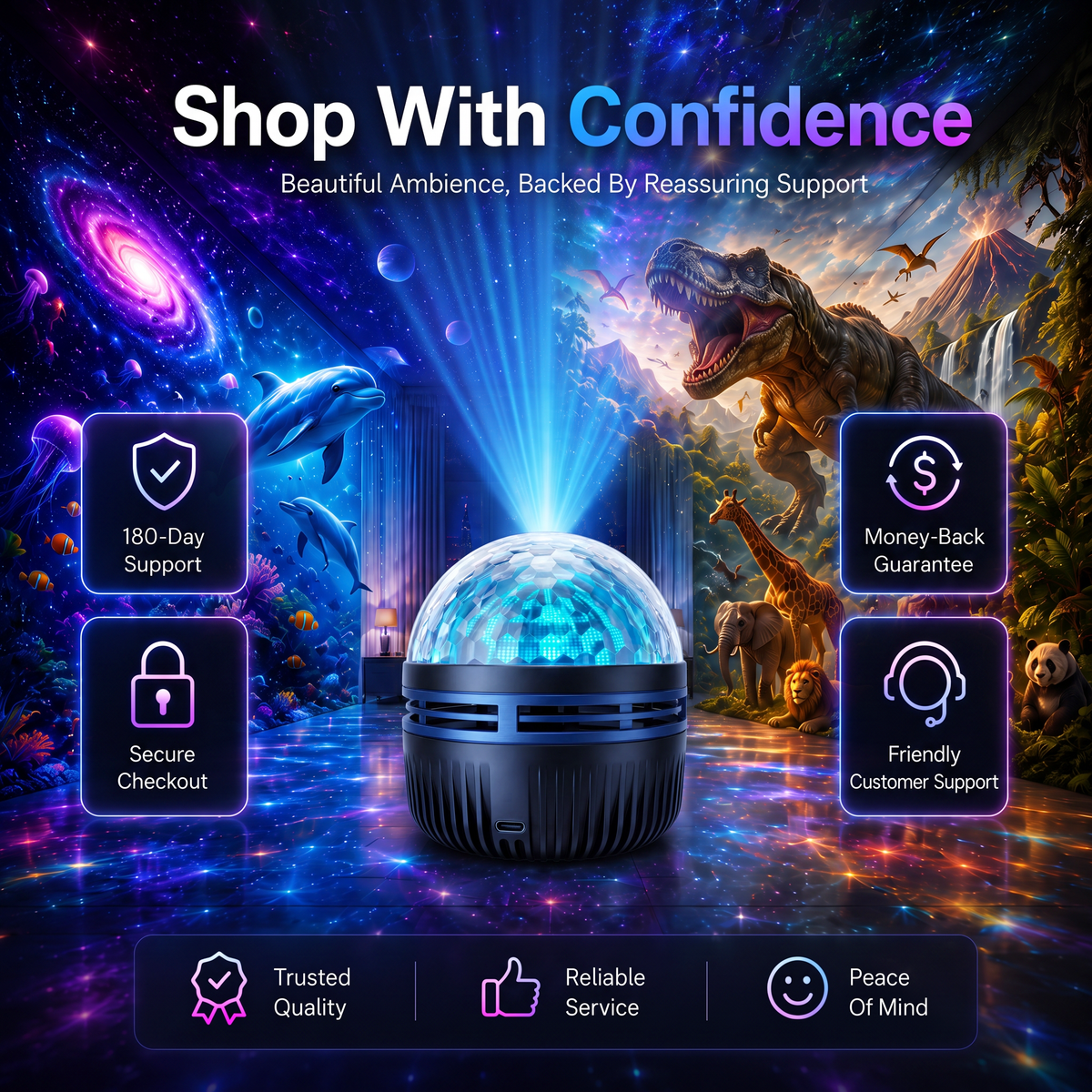 CosmoSphere™ 360° Dynamic Galaxy Sky Projector