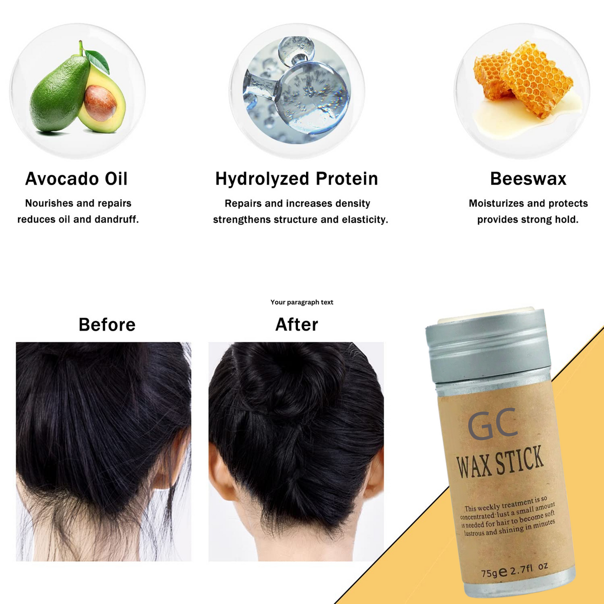 1+1 FREE | Hair Wax Stick™ — Effortless All-Day Style with Natural, Frizz-Free Confidence