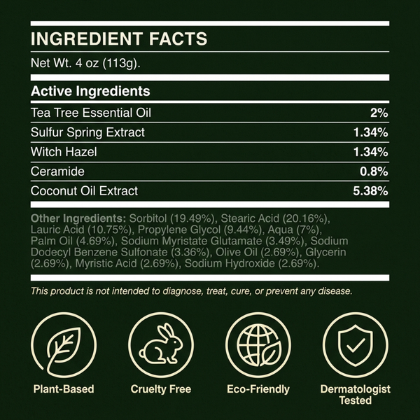 Ironbark Tea Tree Antifungal Bar – Clears Fungal Infection and Skin Balance from the Root