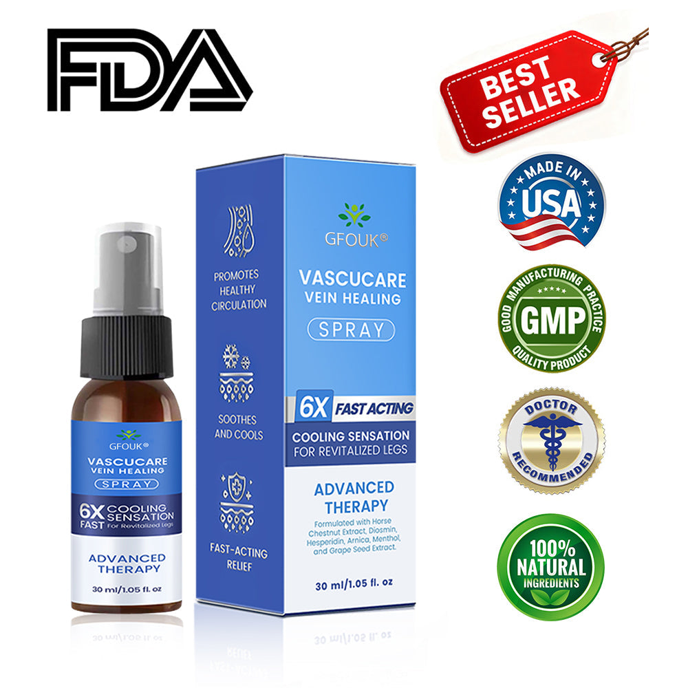 🇺🇸🏆✅🌿GFOUK® VascuCare Vein Healing Spray(Designed for Varicose veins, Spider veins, Deep vein Thrombosis, Chronic venous insufficiency, Venous ulcers, Thrombophlebitis and other venous issues)