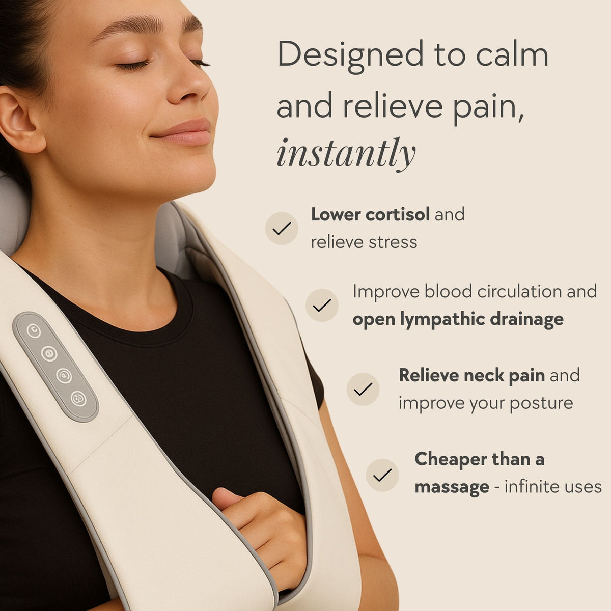 NeckRelief™ Deep-Kneading Neck & Shoulder Massager