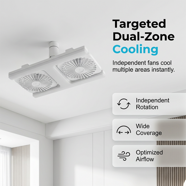 2-in-1 LED Ceiling Fan Light – Dual Cooling, Ultra Bright, Tool-Free Install