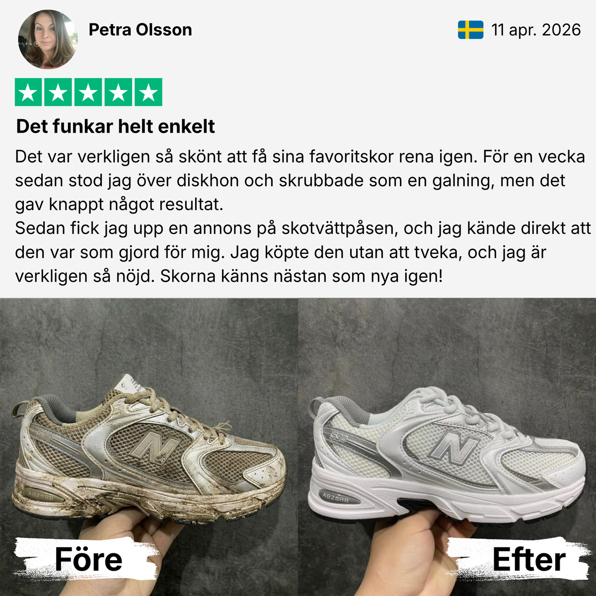 Get clean shoes in just 30 minutes straight from the washing machine