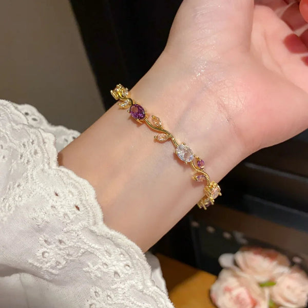 Rubivelle™ Crimson Crystal Vine Bracelet