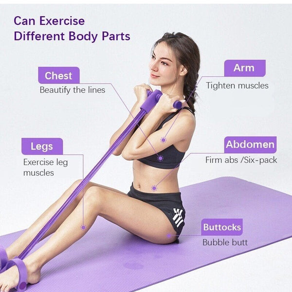 21 Fitness Resistance Bands-4 Tube Pedal Ankle Puller
