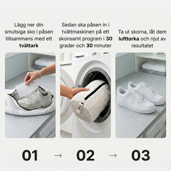 Get clean shoes in just 30 minutes straight from the washing machine
