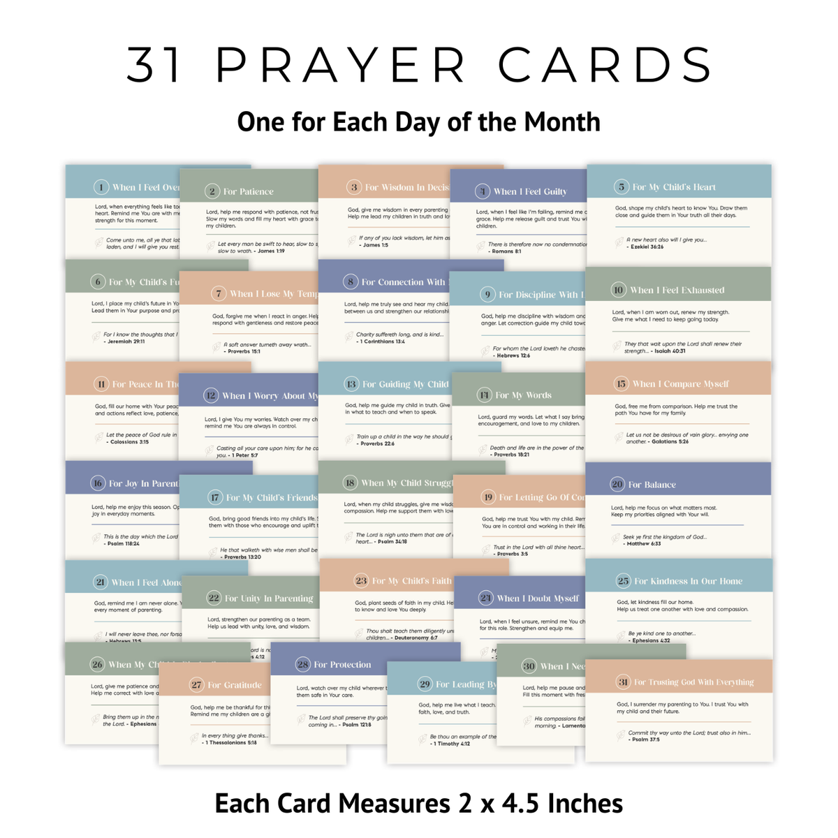 31 Prayer Cards for Parents