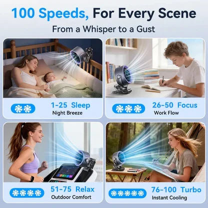 BreezeVolt™ Turbo Rechargeable Mini Cooling Fan