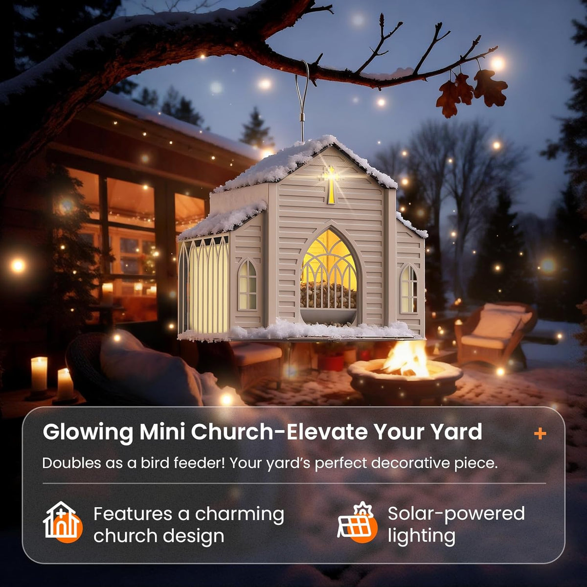 Church-Shaped Solar Bird Feeder – Attract Birds Day and Night