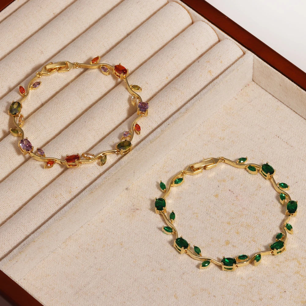 Rubivelle™ Crimson Crystal Vine Bracelet