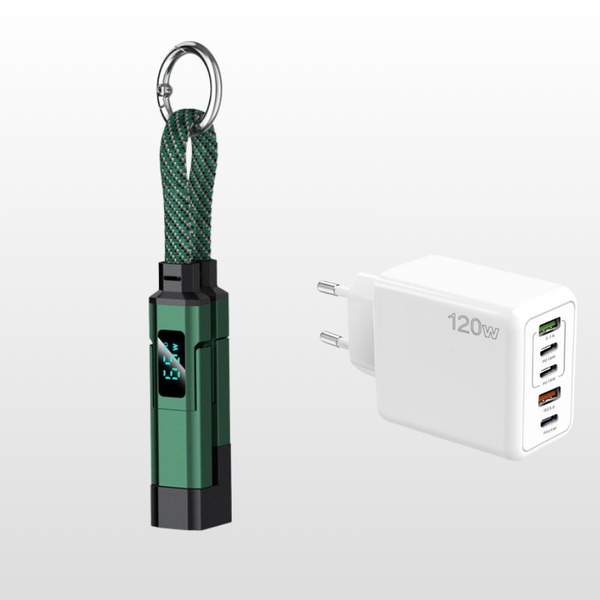 4-in-1 Digital Display Keychain Charging Cable