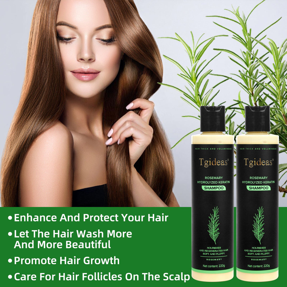 Tgideas® | Rosemary Shampoo | Hair Growth & Anti-Dandruff Scalp Treatment
