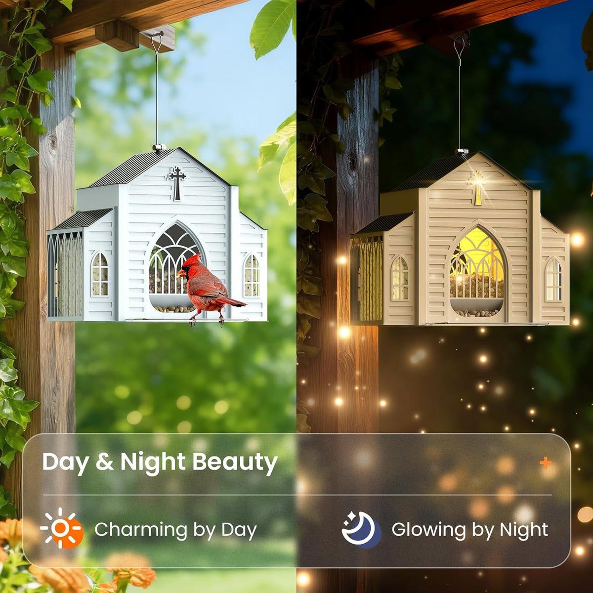 Church-Shaped Solar Bird Feeder – Attract Birds Day and Night