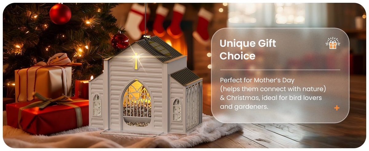Church-Shaped Solar Bird Feeder – Attract Birds Day and Night