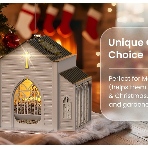 Church-Shaped Solar Bird Feeder – Attract Birds Day and Night