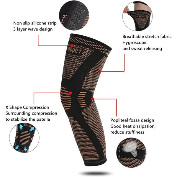 Extended Knee Compression Sleeve – Stay Secure Through Every Movement