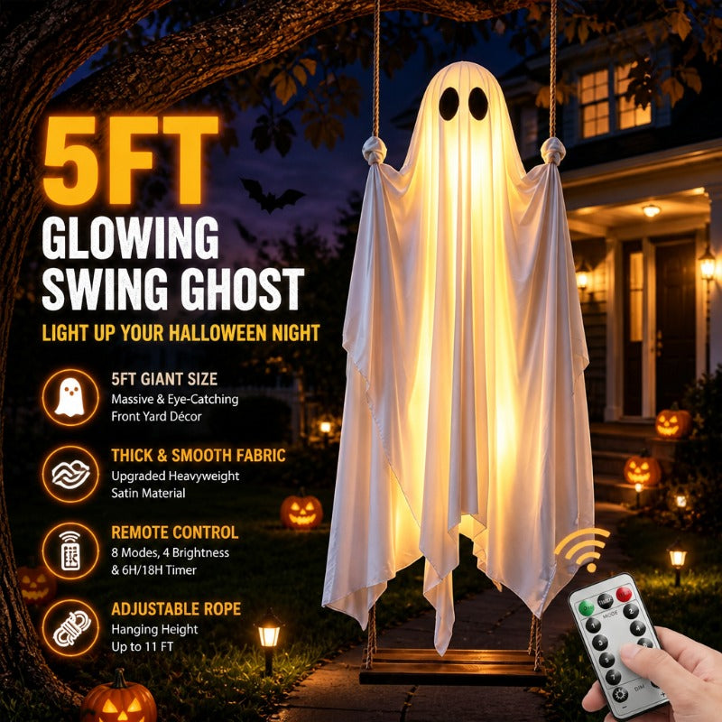 PhantomGlow™ Illuminated Hanging Ghost Swing
