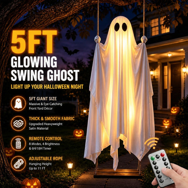 PhantomGlow™ Illuminated Hanging Ghost Swing
