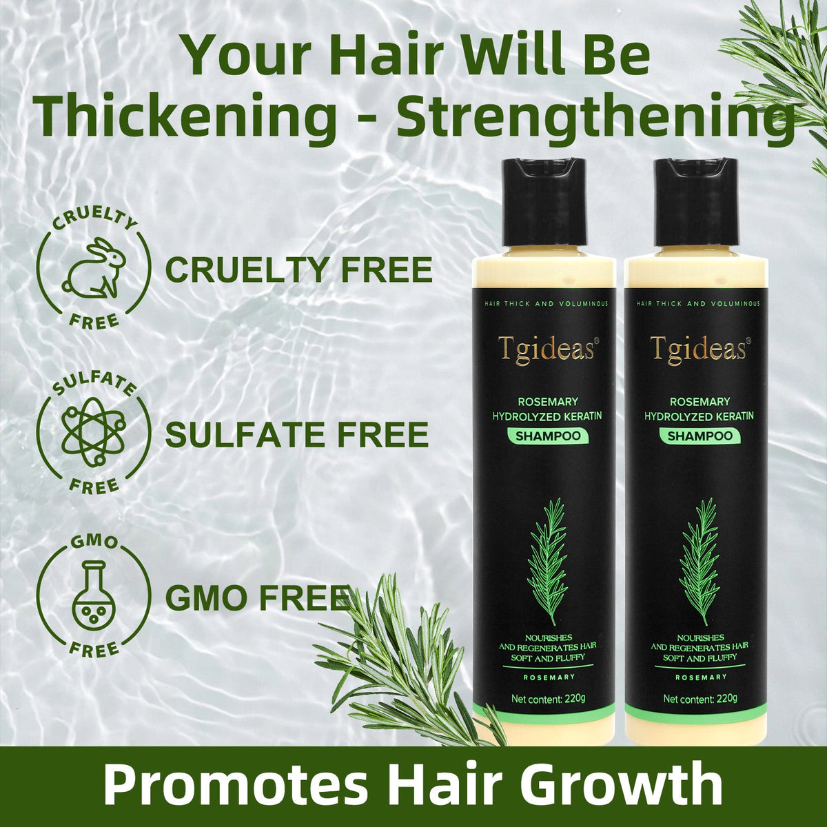 Tgideas® | Rosemary Shampoo | Hair Growth & Anti-Dandruff Scalp Treatment