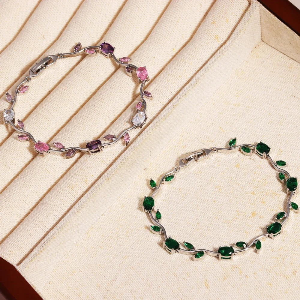 Rubivelle™ Crimson Crystal Vine Bracelet