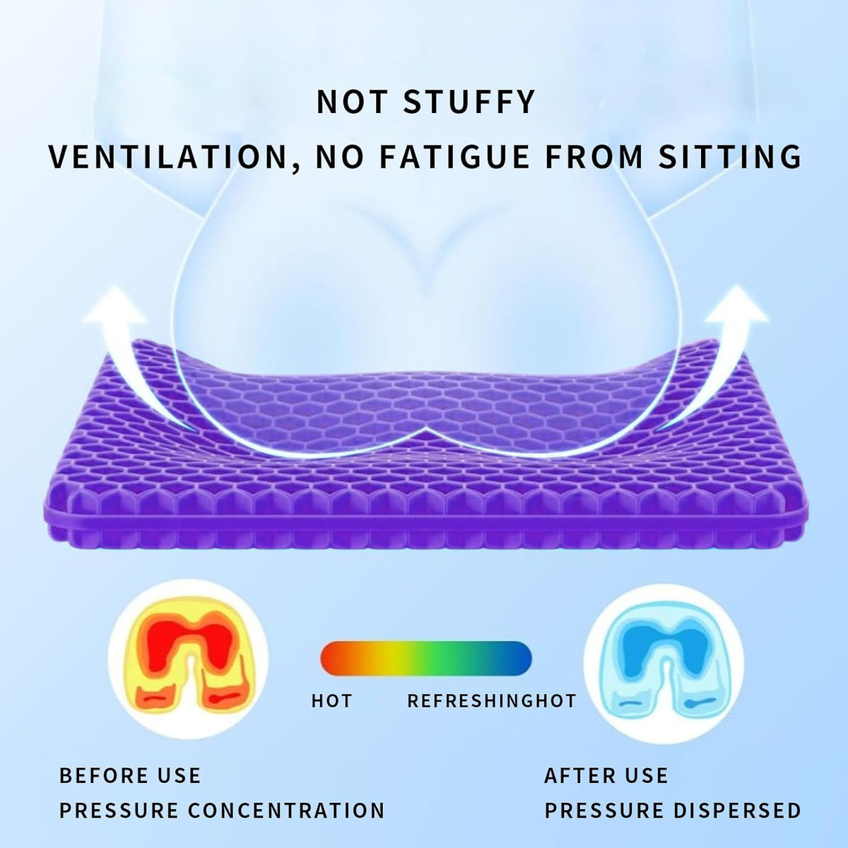 ComfortGel™ Dual-Layer Pressure Relief Seat Cushion
