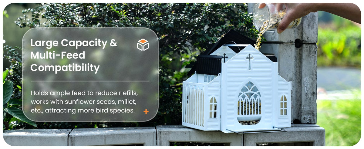 Church-Shaped Solar Bird Feeder – Attract Birds Day and Night