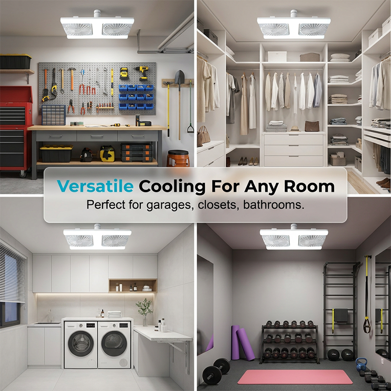 2-in-1 LED Ceiling Fan Light – Dual Cooling, Ultra Bright, Tool-Free Install
