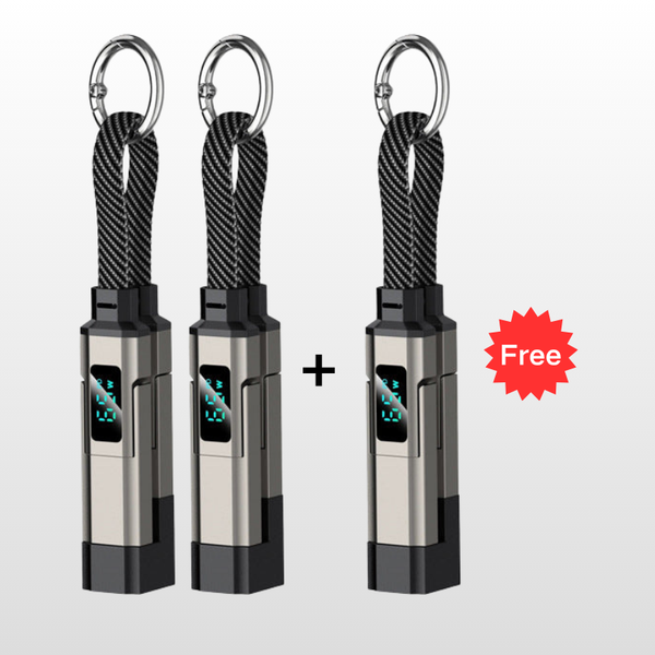 4-in-1 Digital Display Keychain Charging Cable