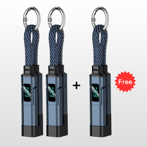 4-in-1 Digital Display Keychain Charging Cable