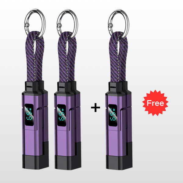 4-in-1 Digital Display Keychain Charging Cable