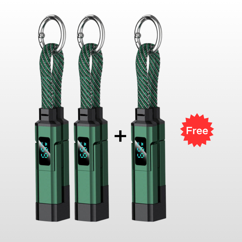 4-in-1 Digital Display Keychain Charging Cable