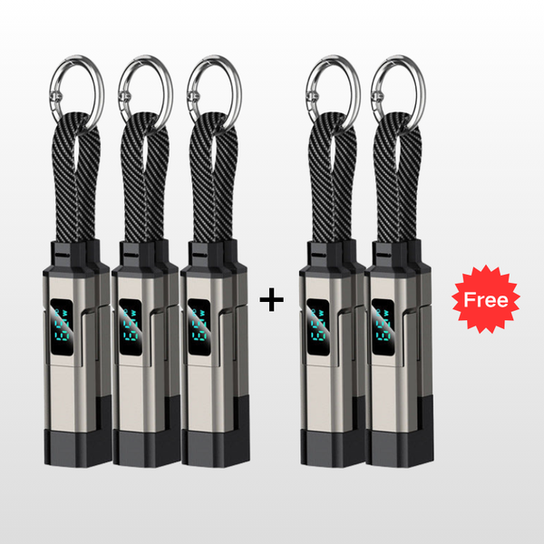 4-in-1 Digital Display Keychain Charging Cable