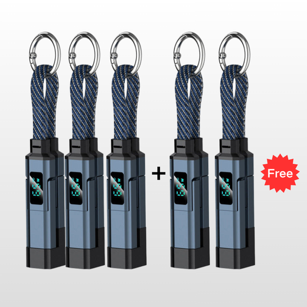 4-in-1 Digital Display Keychain Charging Cable