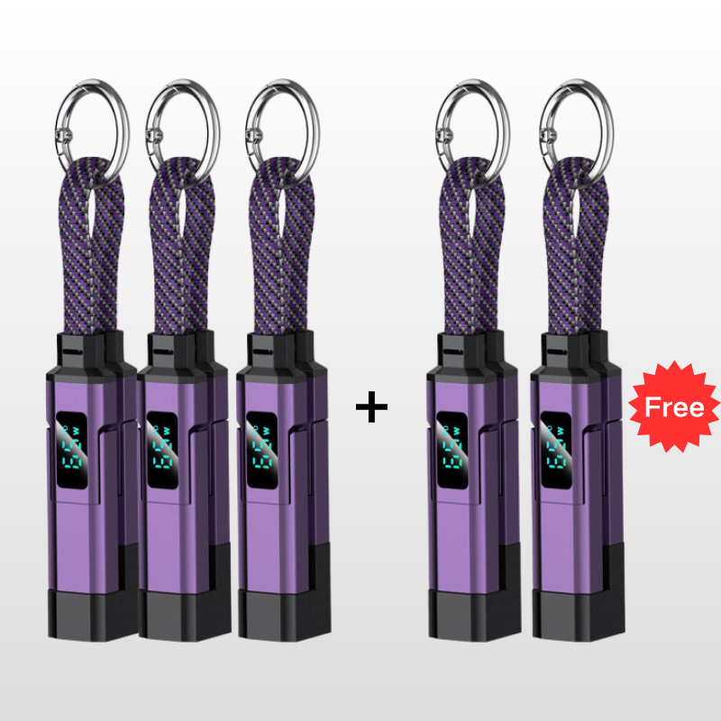 4-in-1 Digital Display Keychain Charging Cable