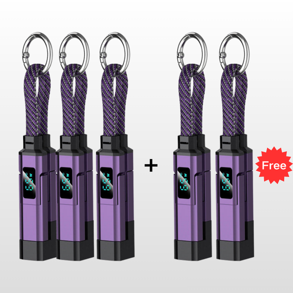 4-in-1 Digital Display Keychain Charging Cable