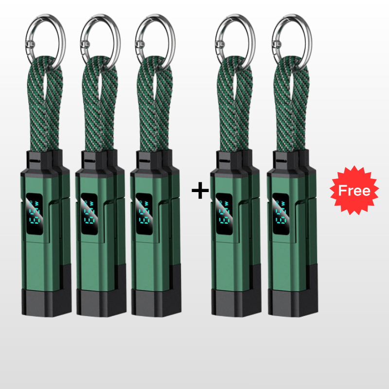 4-in-1 Digital Display Keychain Charging Cable