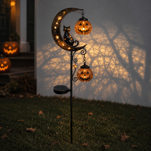 Spooky Moon Lantern – Magical Solar Halloween Glow for Outdoors