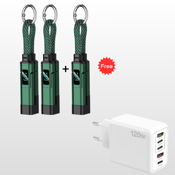 4-in-1 Digital Display Keychain Charging Cable
