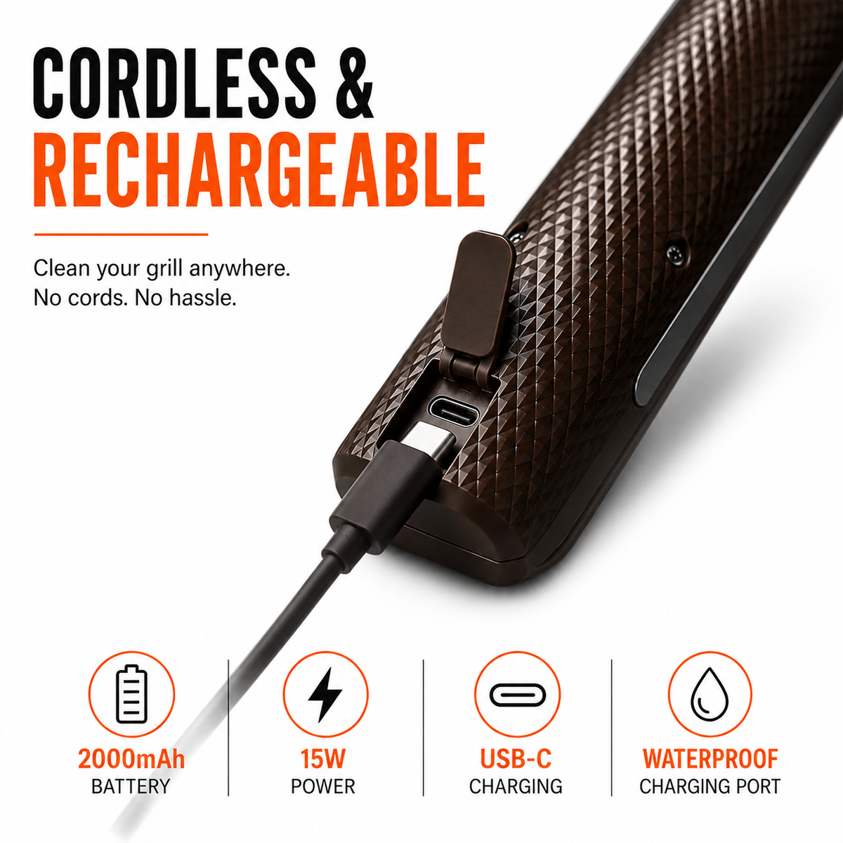 GrillGlide™ Cordless Automatic BBQ Cleaning Roller