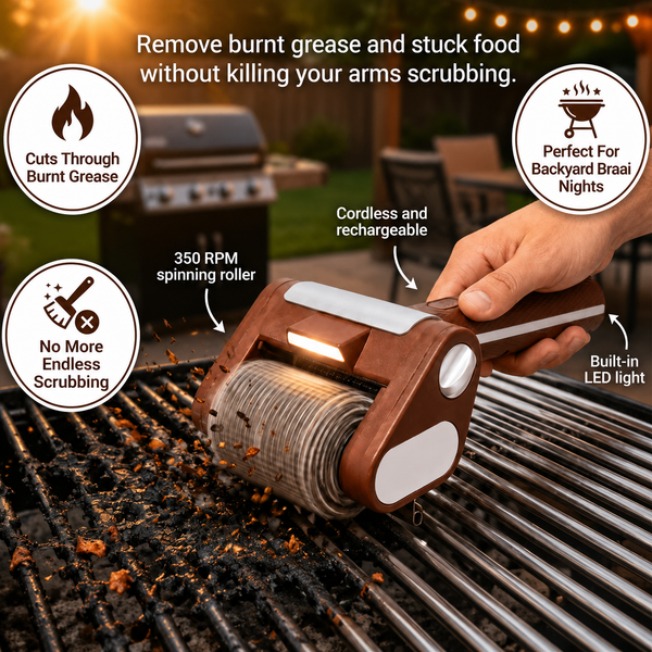 GrillGlide™ Cordless Automatic BBQ Cleaning Roller