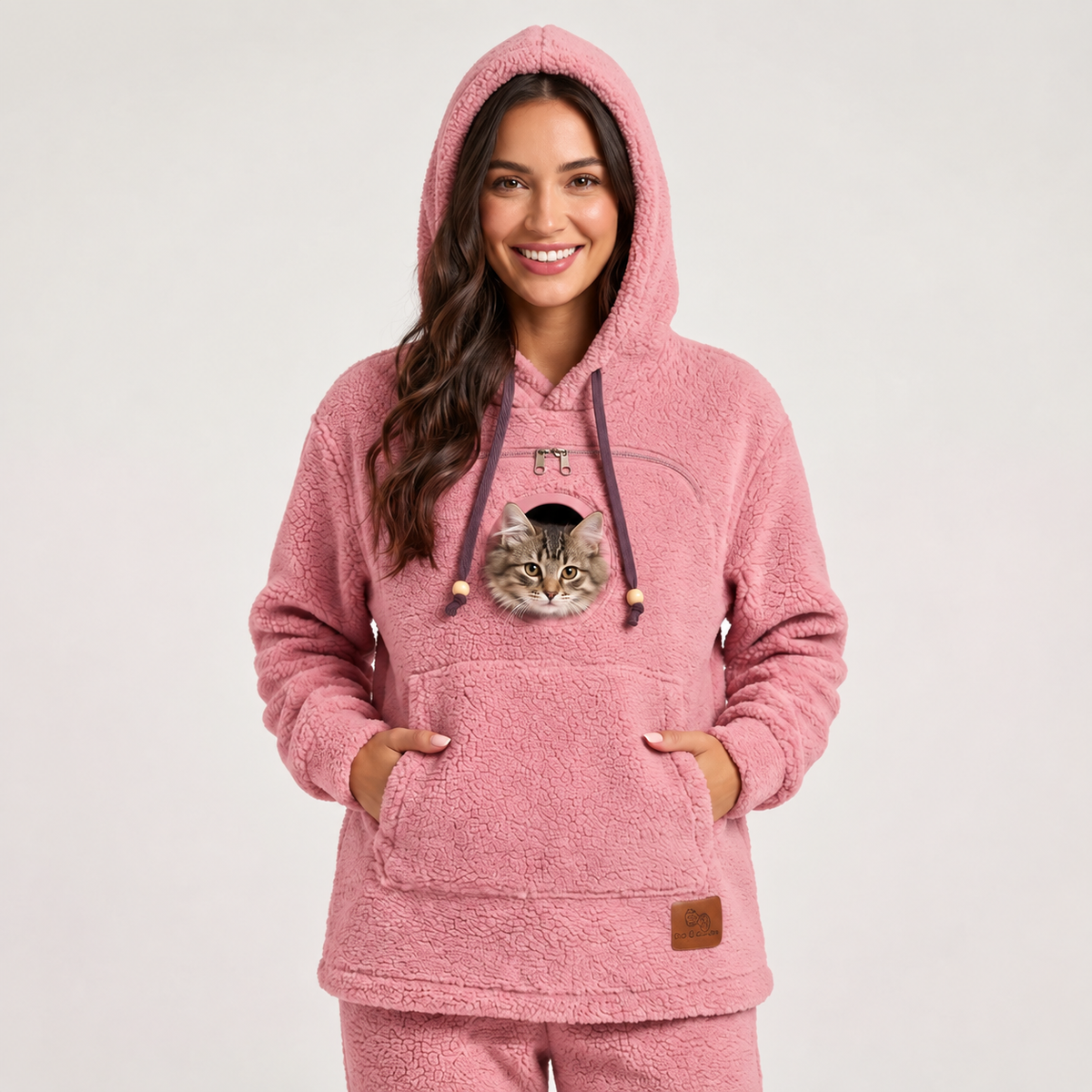 PurrNest™ Cozy Pet-Carrying Sherpa Hoodie
