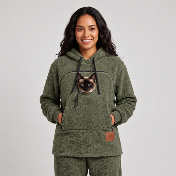 PurrNest™ Cozy Pet-Carrying Sherpa Hoodie