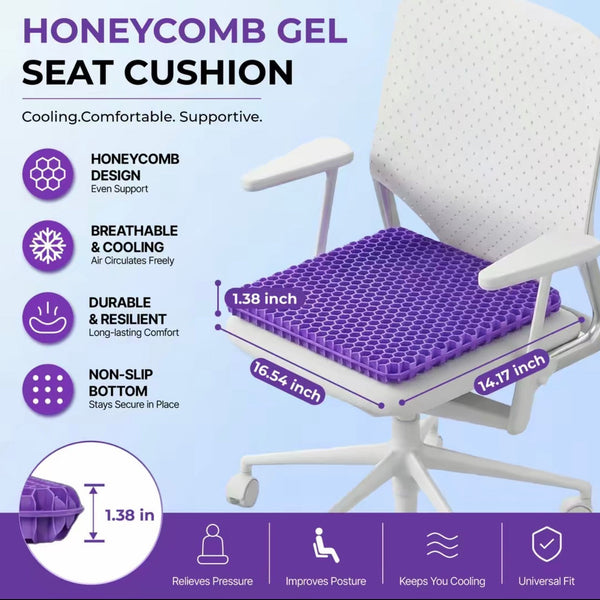 ComfortGel™ Dual-Layer Pressure Relief Seat Cushion