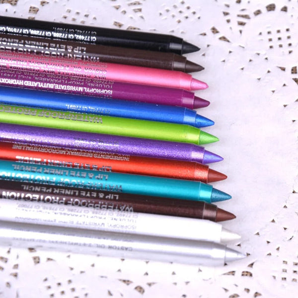 WaterproofEyeliner | Long-lasting, waterproof eye and lipstick, 12-piece set