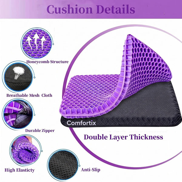 ComfortGel™ Dual-Layer Pressure Relief Seat Cushion