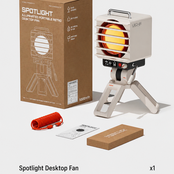 KOKOGOL AirPixel™ Retro RGB Desk Fan with LED Matrix Display & 5000mAh Battery
