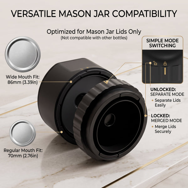 JarSeal™ Cordless Mason Jar Vacuum Sealer