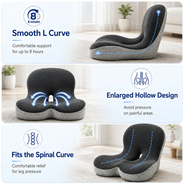 PostureNest™ Ergonomic Full-Back Support Seat Cushion