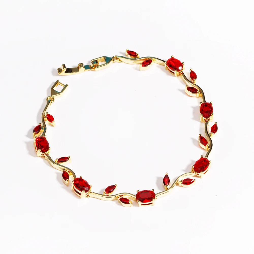Rubivelle™ Crimson Crystal Vine Bracelet